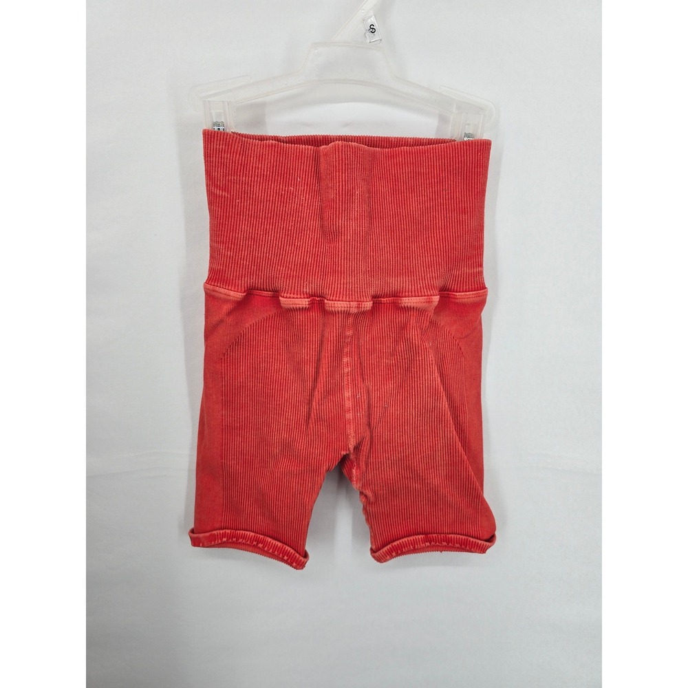 FP Movement‎ Good Karma Biker Shorts Red Ribbed High Waist M/L OB821361
